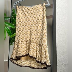 Patterned Flowy Midi Skirt